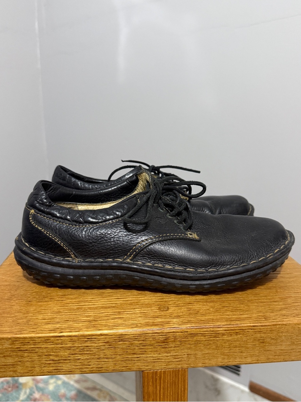 Born Shoes Womens 9.5 Black Leather Lace Up Comfort Oxford Casual Walking Shoes